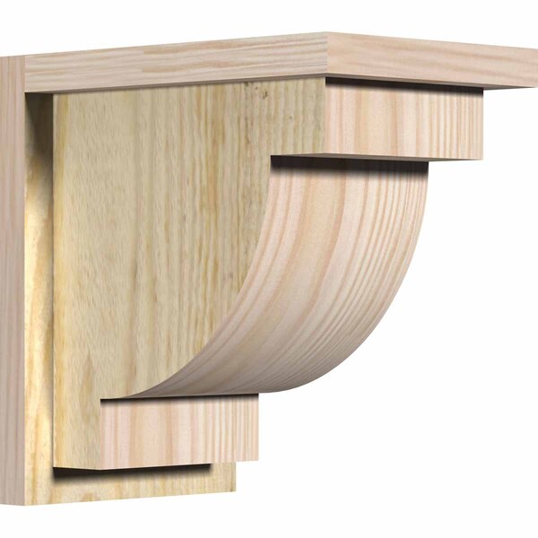 Ekena Millwork Alpine Rough Sawn Corbel w/Backplate, Douglas Fir, 8"W x 12"D x 12"H COR08X12X12ALP01RDF - main